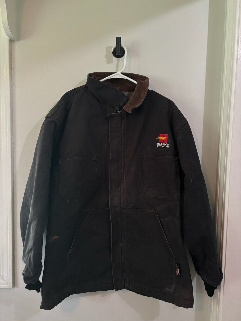 Vtg Union Line Blanket Lined Chore Coat Carhartt Like Union Made Jacket Barn 2Xl